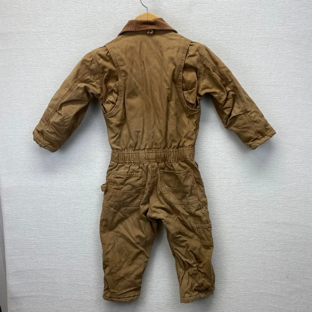 Polar King by Key Insulated Duck Canvas Coveralls Youth XS Brown Workwear Suit